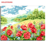 Wildflowers are in full bloom Digital Painting Handpainted Oil Painting by numbers oil paintings chinese scroll paintings