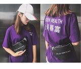Zipper PU Leather Fanny Pack Women Shoulder Chest Bag Lady Belly Belt Bag Multifunctional Waterproof Waist Pack Black White