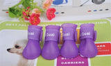 CW008 Waterproof Dog's Shoes, 4pcs/set Colorful Pet Shoes, Lovely Portable Pet Boots Anti Slip Skid Rain Shoes Size S M L