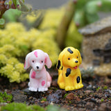 XBJ103 Mini 5PCS Three-color spotted dog decor supplies moss micro landscape deco  Garden deco Creative handicrafts