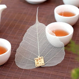1pcs Pure Bodhi Leaf Tea Filter Creative Personality Bookmarks Adornment Metope Hollow Out The Leaves Personality Filter Q $