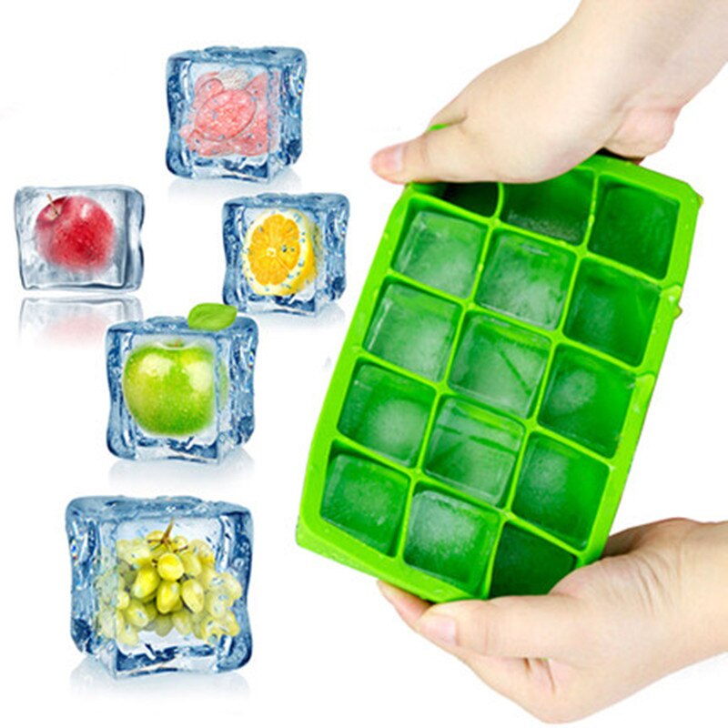 Silicone Ice Cube Tray 15 Perfect Square Ice Tray Superior Mold With Flexible Easy Release Ice Cube Maker Mould Main image
