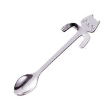 Coffee&Tea Spoon Mini Cat Long Handle Creative Spoon Drinking Tools Food grade Stainless Steel Kitchen Flatware Tableware