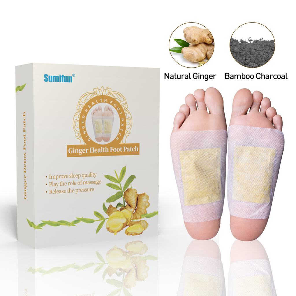 12Pcs/Box Ginger Detox Foot Patch Bamboo Vinegar Pads Improve Sleep Beauty Health Care Slimming Plaster K03001