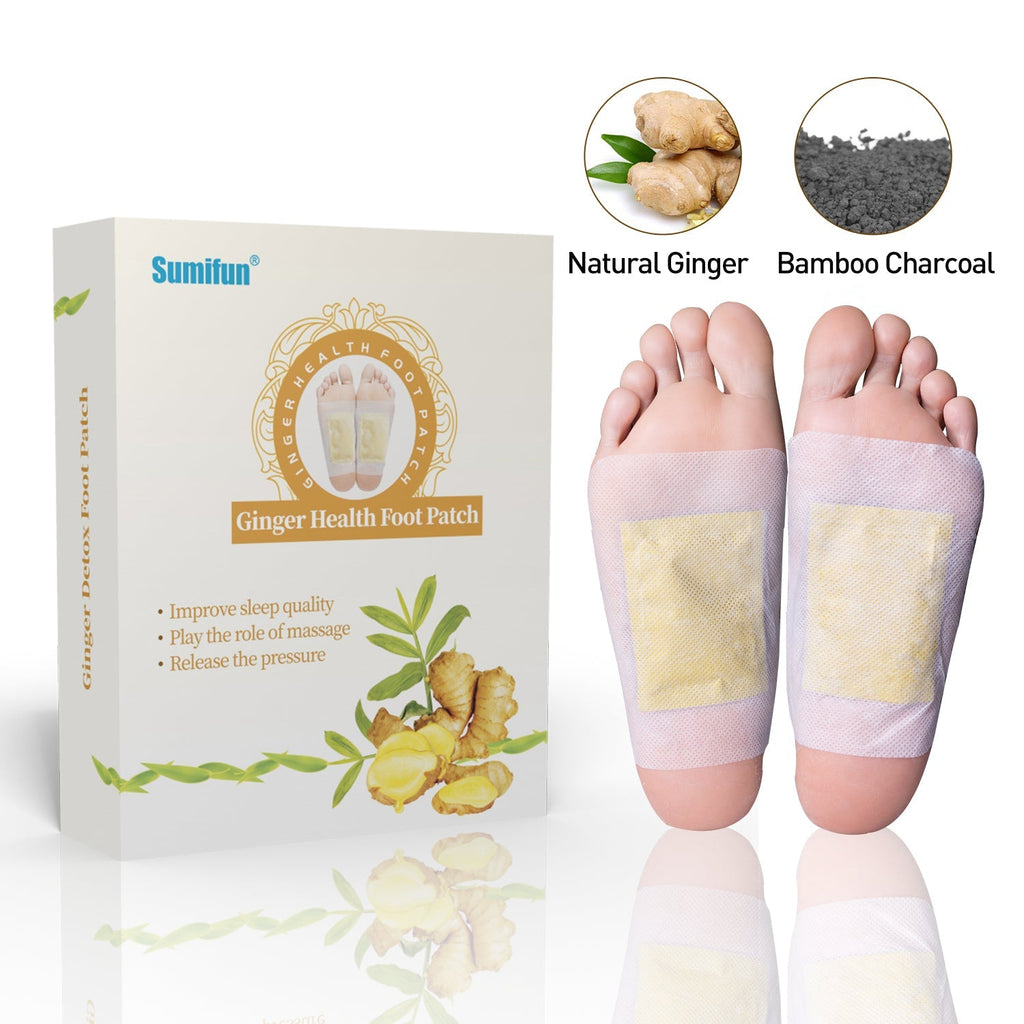 Ginger Detox Foot Patch Bamboo Vinegar Pads Improve Sleep Beauty Health Care Slimming Plaster K03001 12Pcs/Box