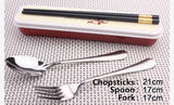 CJ029 Lunch Tableware Outdoor Portable Stainless Steel Tableware Three-piece