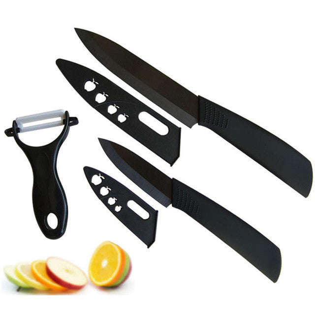 Super quality black blade Ceramic knife 3pcs Set 3 inch+5 inch+peeler +covers Ceramic Knife Sets Kitchen Knife Main image