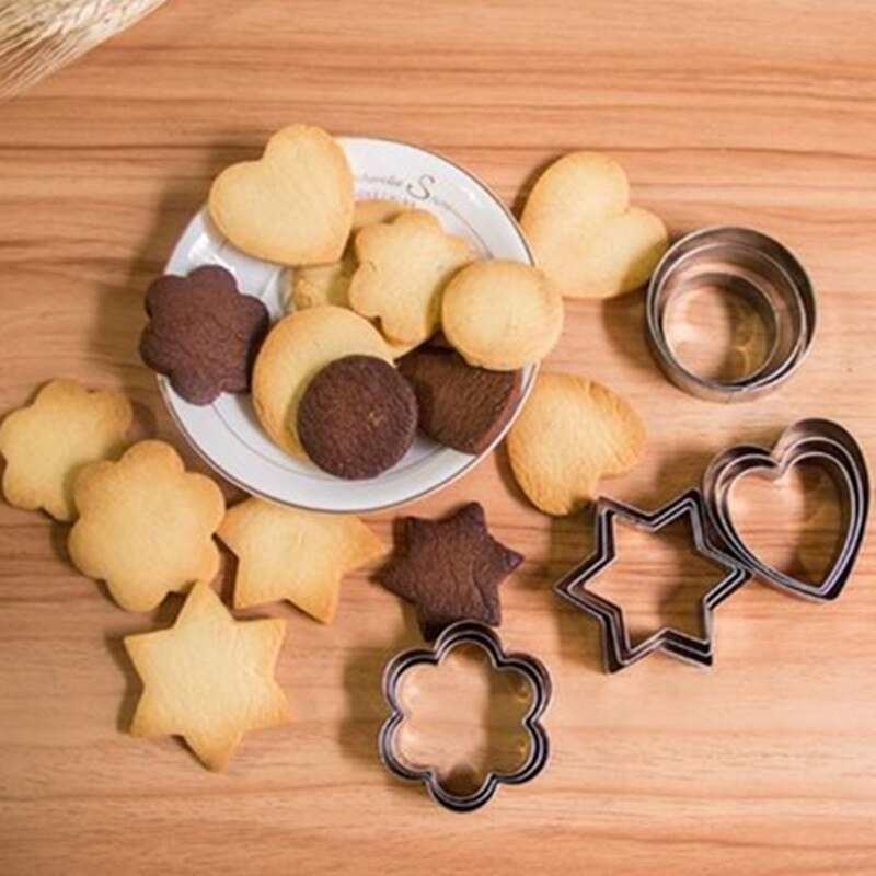 Stainless Steel 12Pcs/Set Cookie Fondant Cake Mould Mold Fruit Vegetable Cutter Main image