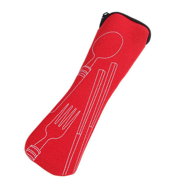 Travel accessories 1pcs popular 3x fork spoon stainless steel cutlery portable camping picnic bag