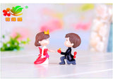 1pair Couple Decoration Crown Couple Moss Micro Landscape Resin Decoration Bride and Groom Small Decoration Crafts
