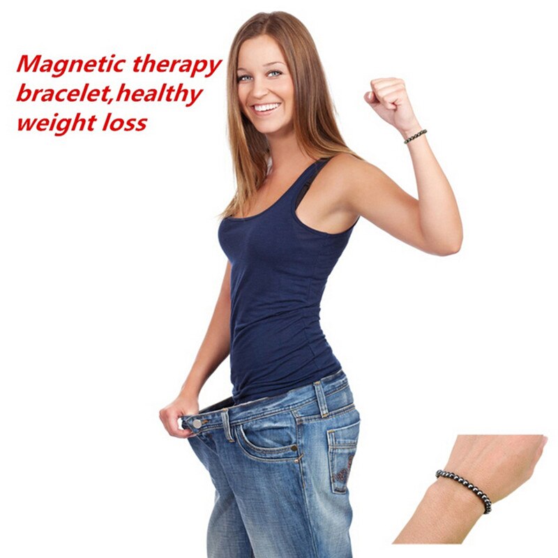 Unisex Luxury Slimming Bracelet Weight Loss Round Black Stone Magnetic Therapy Bracelet Health Care 1PCS Secondary image