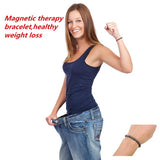 Unisex Luxury Slimming Bracelet Weight Loss Round Black Stone Magnetic Therapy Bracelet Health Care 1PCS