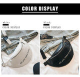 Zipper PU Leather Fanny Pack Women Shoulder Chest Bag Lady Belly Belt Bag Multifunctional Waterproof Waist Pack Black White