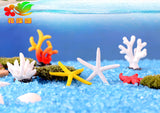 2pcs/lot simulation resin coral aquarium fish tank fish turtle small ornaments mini gift decoration starfish DIY ornaments