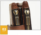 Double zipper bulk wallet anti-RFID steal fashion short casual men's wallet new genuine leather wallet