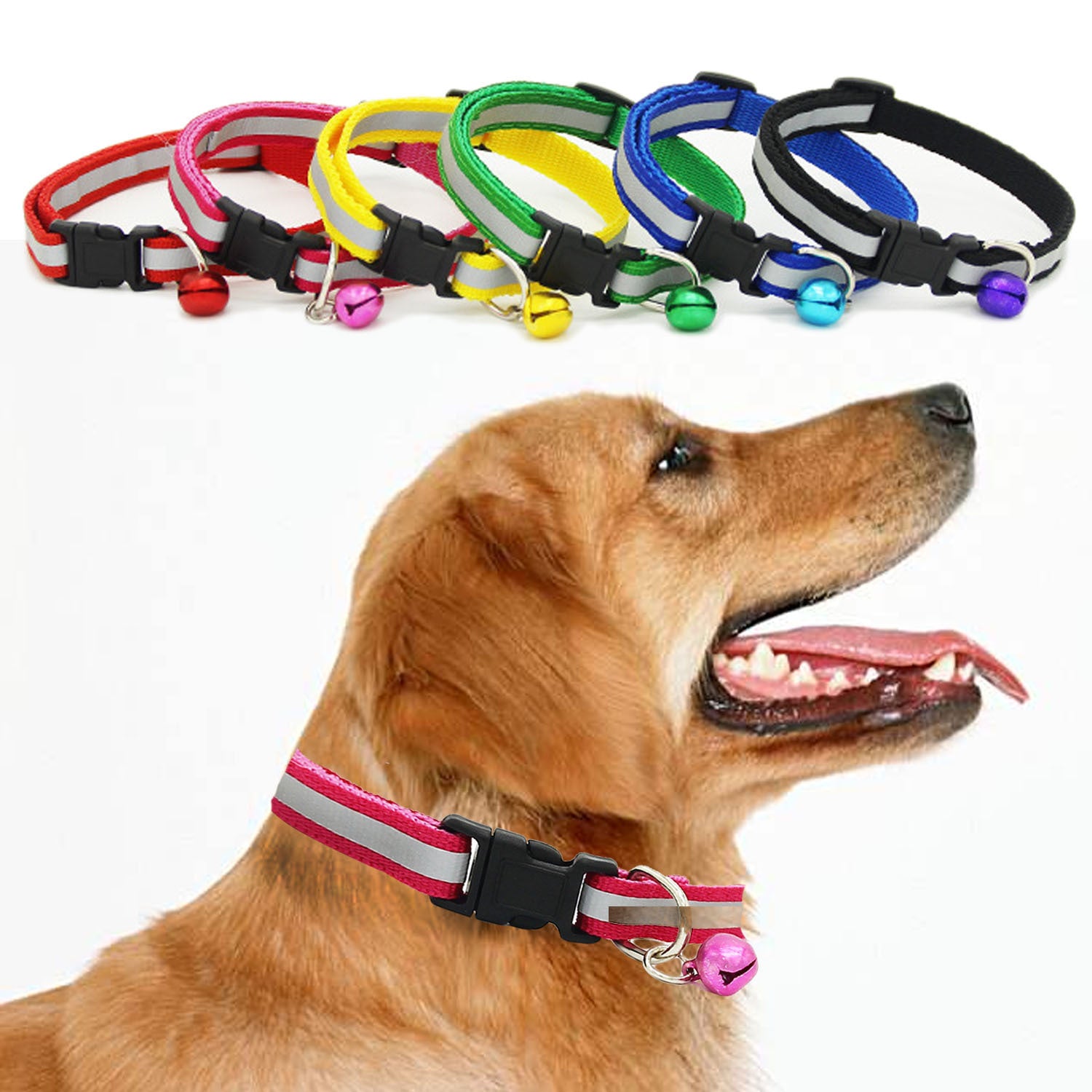 Nylon Reflective Pet dog Collar for Small Dogs Cat Puppy Necklace with Bell For Chihuahua Necklace Pet Products For Animals