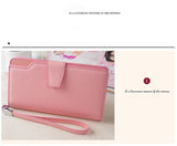 High-capacity candy-colored zipper wallet High quality Leather Handbag button Cross-shaped long section Wallets