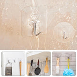 6pcs Transparent Strong Self Adhesive Door Wall Hangers Towel Mop Handbag Holder Hooks For Hanging Kitchen Bathroom Accessories