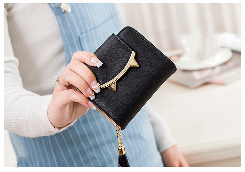 1 PC Mini Wallet Women Fashion Purse Women Short Mini Wallets Korean Students Lovely Purse Women