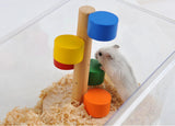 Natural Wooden Colorful Scaling Ladder Fun Play Pet Toys Rat Hamsters Toy Wooden Hamster Funny Exercise Lookout Tower Mouse Toys