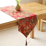 BZ393 Japanese elegant linen table runner wind retro coffee table restaurant decoration flag
