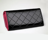 Women's Wallets Women Cowhide Leather Wallet Luxury Design Ladies Party Clutch Patent Leather Purses Long Card Holder