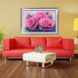 DIY 5D Diamond Embroidery Three Flower Round Diamond Painting Cross Stitch Kits Mosaic Painting Home Decoration