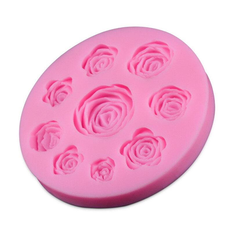 3D Silicone 8 Mine Roses Craft Fondant DIY Chocolate Mould Cake Decoration Candy Soap Mold Baking Tools Main image