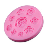 3D Silicone 8 Mine Roses Craft Fondant DIY Chocolate Mould Cake Decoration Candy Soap Mold Baking Tools