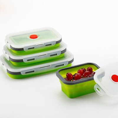 Silicone Folding Bento Box Collapsible Portable Lunch Box for Food Dinnerware Food Container Food Bowl For Children