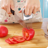 Easy Onion Holder Slicer Vegetable tools Tomato Cutter Stainless Steel Kitchen Gadgets No More Stinky Hands