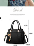 Fashion Women Handbags Tassel PU Leather Totes Bag Top-handle Embroidery Crossbody Bag Shoulder Bag Lady Simple Style Hand Bags
