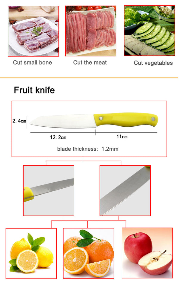 3 pcs in one set high quality stainless steel kitchen knife set,meat knife,fruit knife,multi peeler knife