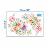 Colorful Flowers 3D Wall Stickers Beautiful Peony Fridge Stickers Wardrobe Toilet Bathroom Decoration PVC Wall Decals/Adhesive
