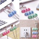 2 Pcs Cable Winder Stick-on Wire Headphone Headset Wire Wrap Cord Winder Organizer Cable Collector Silica HotTop