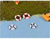 XBJ176 Mini 6pcs Swim ring decoration supplies moss micro landscape deco  Garden deco Creative handicrafts