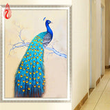 DIY 5D Diamonds Embroidery Mosaic The spirit of the peacock Round Diamond Painting Cross Stitch Kits Home Decor