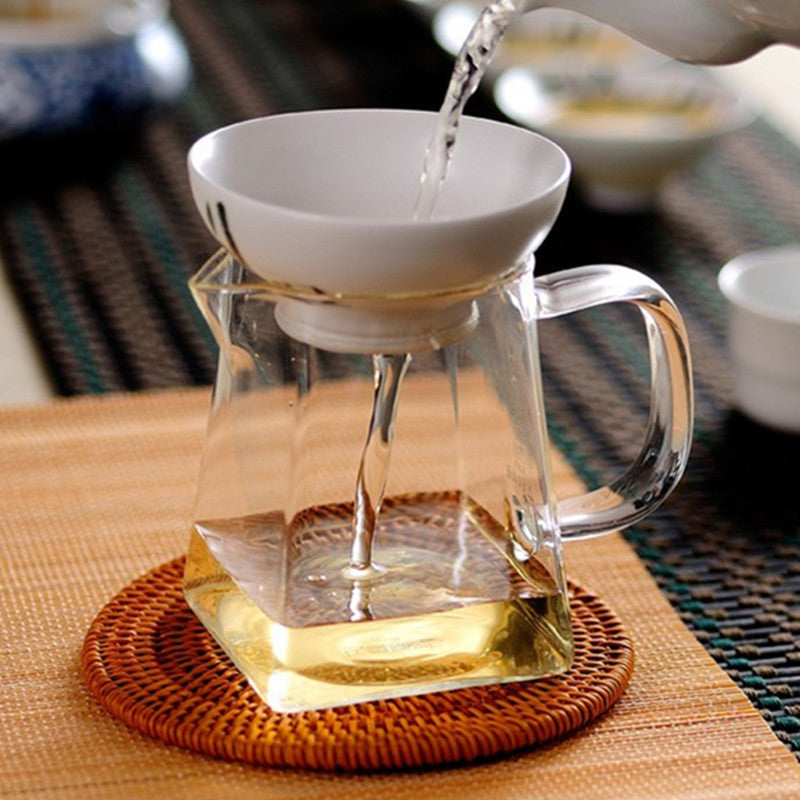 CJ264 Square Bottom Glass Teapot Flower Tea Kettle Set Thick Cup Puer Coffee TeaSet Convenient Resistant Durable Tea set Secondary image