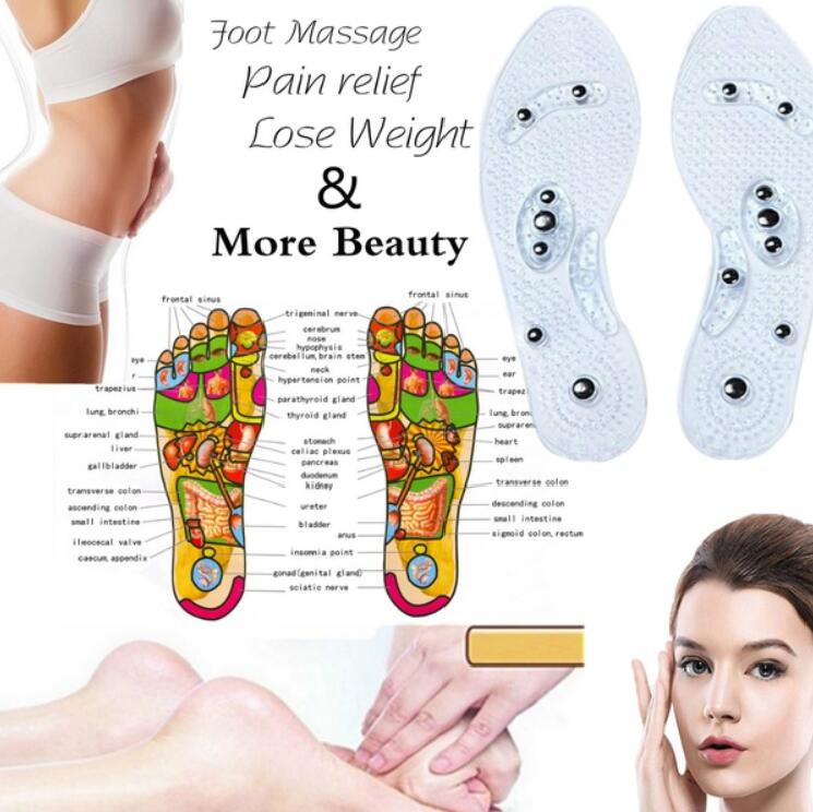 New Men and Women Magnetic Therapy Foot Insole Transparent Silicone Anti-fatigue Health Care Massage Slimming Weight Loss Insole Main image
