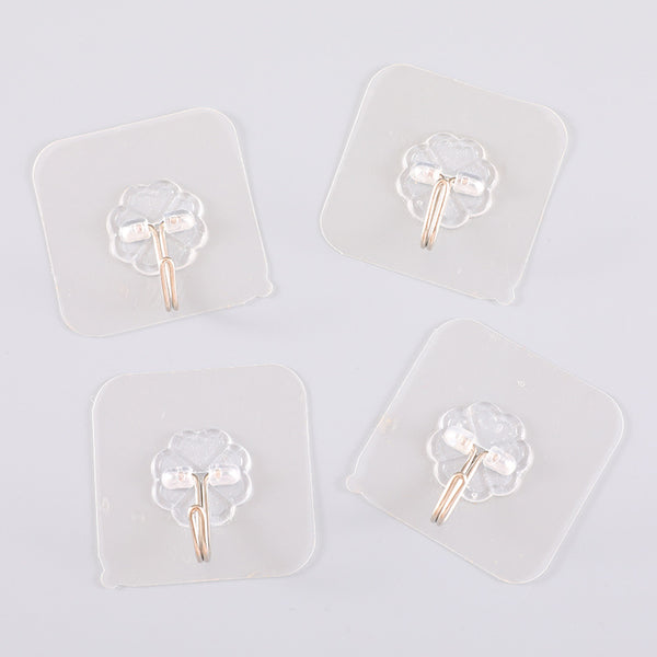 6pcs Transparent Strong Self Adhesive Door Wall Hangers Towel Mop Handbag Holder Hooks For Hanging Kitchen Bathroom Accessories