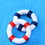 XBJ176 Mini 6pcs Swim ring decoration supplies moss micro landscape deco  Garden deco Creative handicrafts