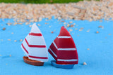 XBJ186 Mini 2pcs Resin sailboat decoration supplies moss micro landscape deco  Garden deco Creative handicrafts