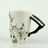 Creative Music Violin Style Guitar Ceramic Mug Coffee Tea Milk Stave Cups with Handle Coffee Mug Novelty Gifts