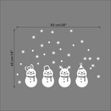 Cartoon little 4 Snowman Snowflake Christmas Stickers For Bed Rooms Wall Stickers For Kids Rooms Wall Art Home Decor