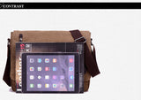Canvas Leather Crossbody Bag Men Military Army Vintage Bags Shoulder Bag Casual Travel school Bags For Teenagers sac a dos bolsa
