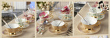 Pastoral Flower Bird Bone China Tea Cup Saucer Spoon Set 200ml British Cafe Porcelain Coffee Cup Advanced Ceramic Teacup