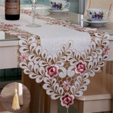 BZ370 New Embroidered Table Runner Polyester Floral Hollow Lace Microwave Oven Table Covers Home Wedding Party Decoration