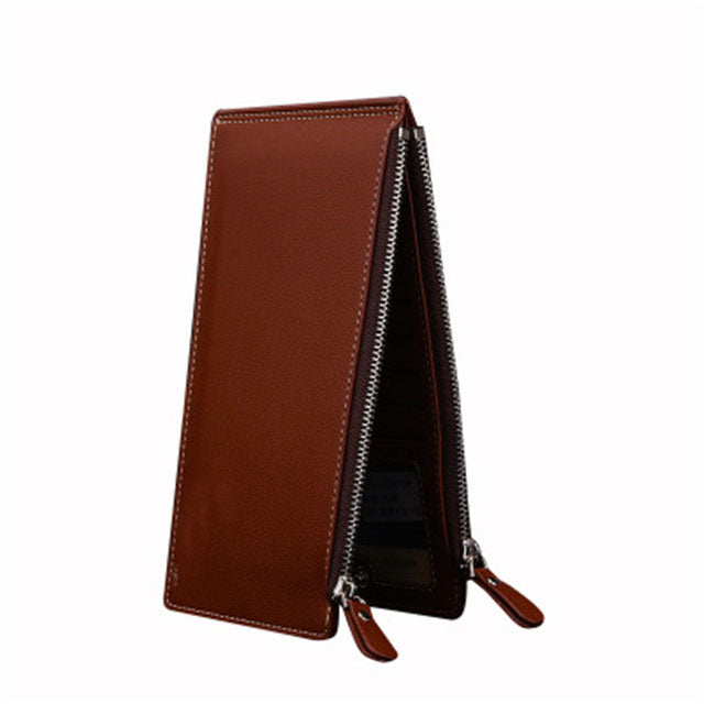 Lychee pattern men's wallet High quality PU leather clutch genuine multi-card holder long section phone money clamps