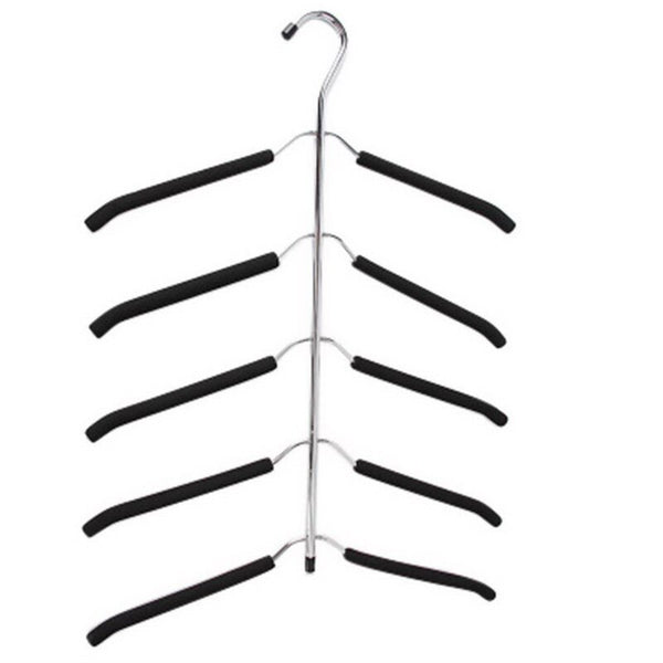 Multilayer Fish Bone Shape Stainless Steel Clothing Storage Racks Clothes Hanger Storage Holder Wardrobe Laundry Drying Rack