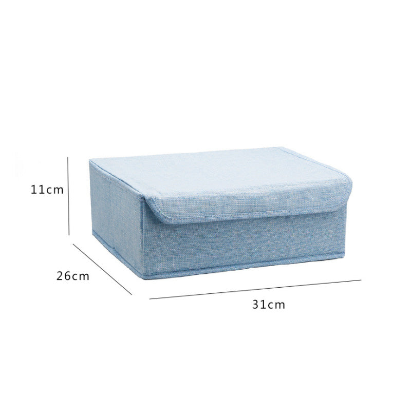 Washable Bra Underwear Storage Box With Cover linen Folding Cases Necktie Socks Underwear Clothing Organizer Container